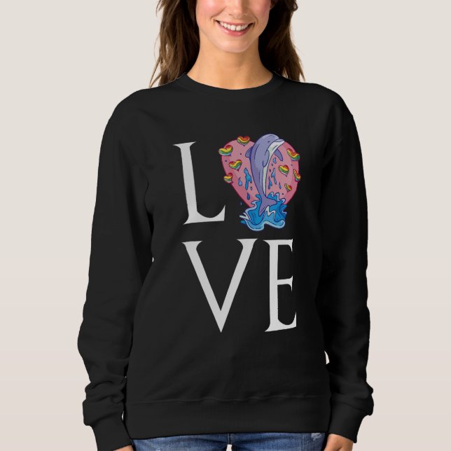 Sweatshirt Dolphin Love Whale Cute Dolphins Underwater world  (Devant)