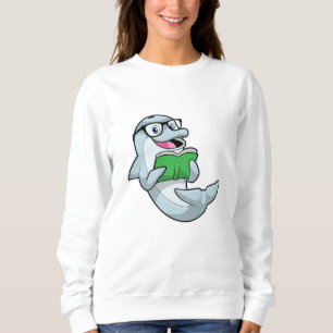 Sweatshirt Dolphin Nerd avec lunettes et livre