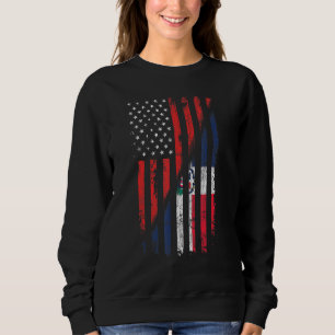 Sweatshirt Dominicaine Drapeau Retro Style Usa Dominicaine