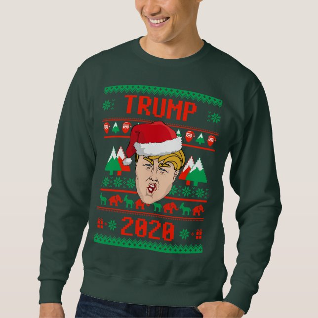 Sweatshirt Donald Trump 2020 Noël laid (Devant)