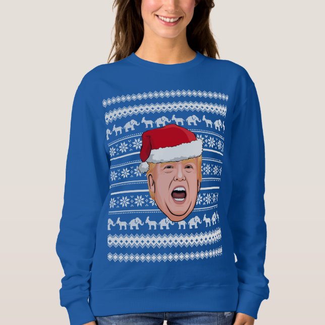 Sweatshirt Donald Trump en colère Noël (Devant)