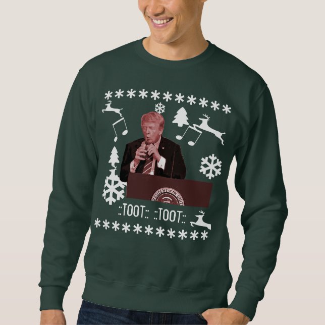 Sweatshirt Donald Trump jouant le chandail laid de bouteille (Devant)