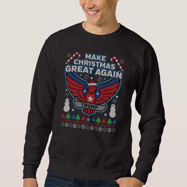 Sweatshirt Donald Trump redonne sa grandeur à Noël (Devant)