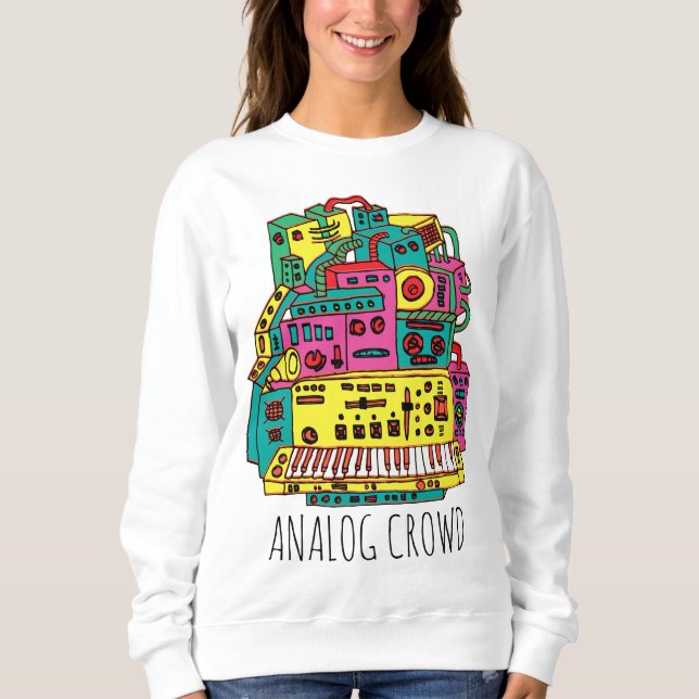 Sweatshirt Doodle de la foule analogique (Devant)