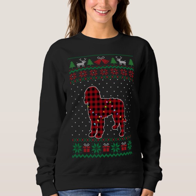 Sweatshirt Doodle Rouge Plaid Buffalo drôle laide de Noël Swe (Devant)