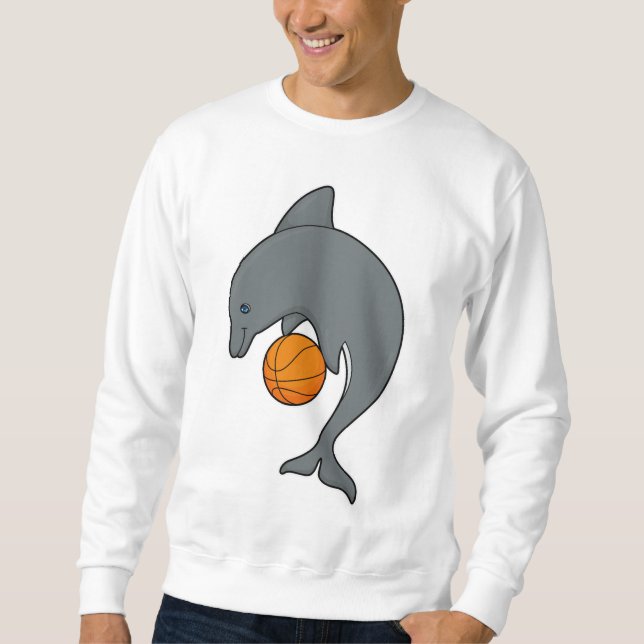 Sweatshirt Dophin comme joueur de basket-ball avec basket-bal (Devant)