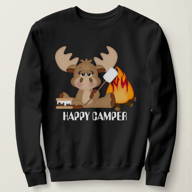 Sweatshirt d'orignaux de Camper Happy (Design devant)