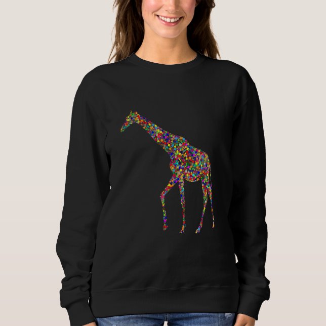 Sweatshirt Dot Giraffe  giraffe kids giraffe girl giraffe (Devant)