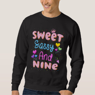 Sweatshirt Douce Sassy et gâteau d'anniversaire de 9 ans en f