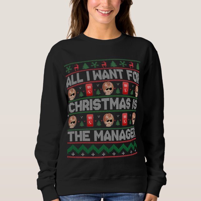 Sweatshirt Doux de Noël Karen moche Parle À Votre Gestionnair (Devant)