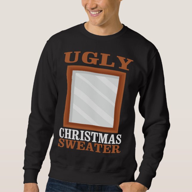 Sweatshirt Doux de Noël moche avec miroir graphique drôle X (Devant)