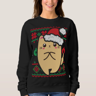Sweatshirt Doux de Noël moche mignon Kawaii Anime Chibi Shy