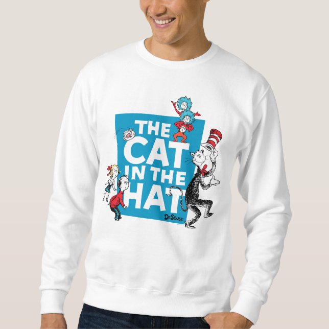Sweatshirt Dr Seuss | Chat dans le logo du Casquette - Caract (Devant)
