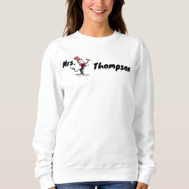Sweatshirt Dr Seuss | Chat dans le nom tiré du Casquette (Devant)