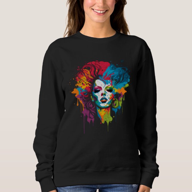 Sweatshirt Drag Queen LGBTQ Pride Rainbow Support Drag Queens (Devant)