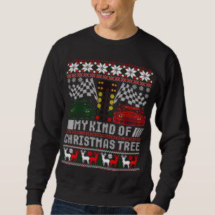 Sweatshirt Drag Racing Christmas Tree Race Car laide pull