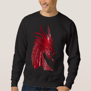 Sweatshirt Dragon à tête de tirage rouge chinois Imprimer Art