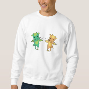 Sweatshirt Dragon Green Jaune Dragon Fairy Tale Imaginaire