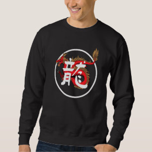 Sweatshirt Dragon rouge chinois kanji