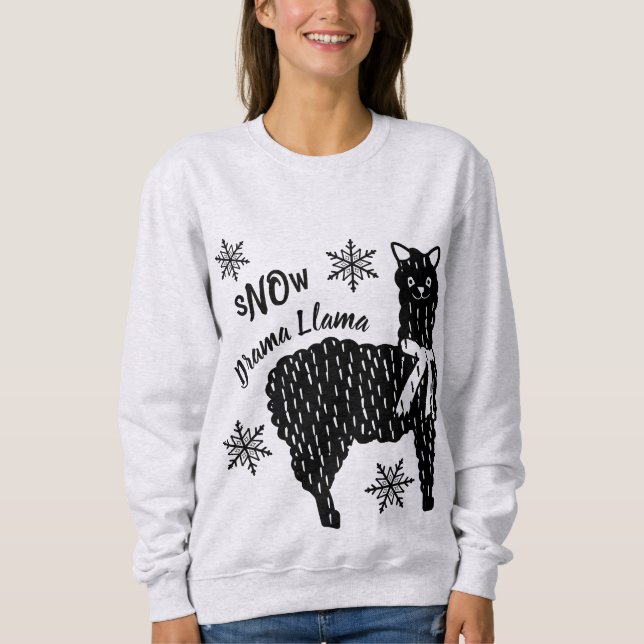 Sweatshirt Drame de neige en hiver Llama (Devant)