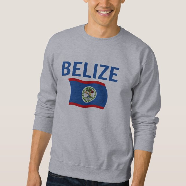 Sweatshirt Drapeau 1 de Belize (onduleux) (Devant)