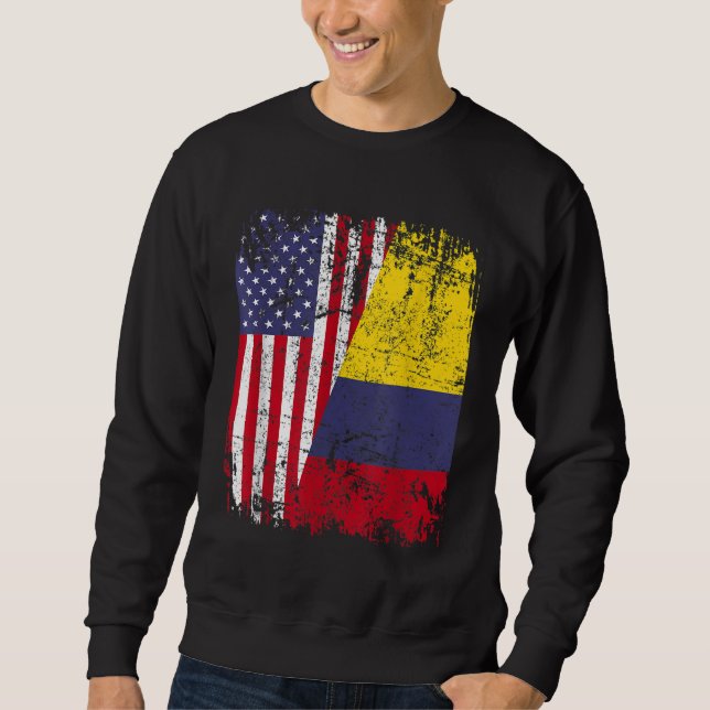 Sweatshirt Drapeau à moitié américain COLOMBIE RACINE COLOMBI (Devant)