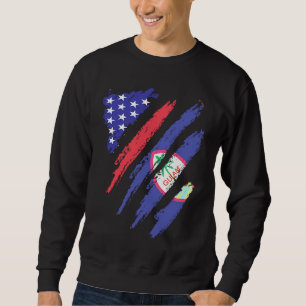 Sweatshirt Drapeau à rayures cœur cultivé patriote américain