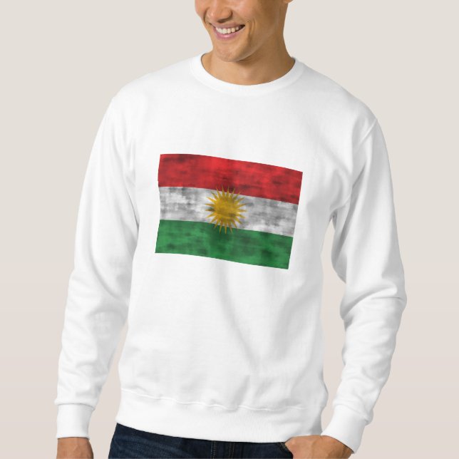 Sweatshirt Drapeau affligé du Kurdistan (Devant)