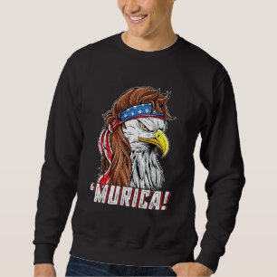 Sweatshirt Drapeau américain 4 juillet Eagle Mullet Murica Us