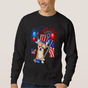 Sweatshirt Drapeau américain 4 juillet Oncle Sam Chihuahua Fe