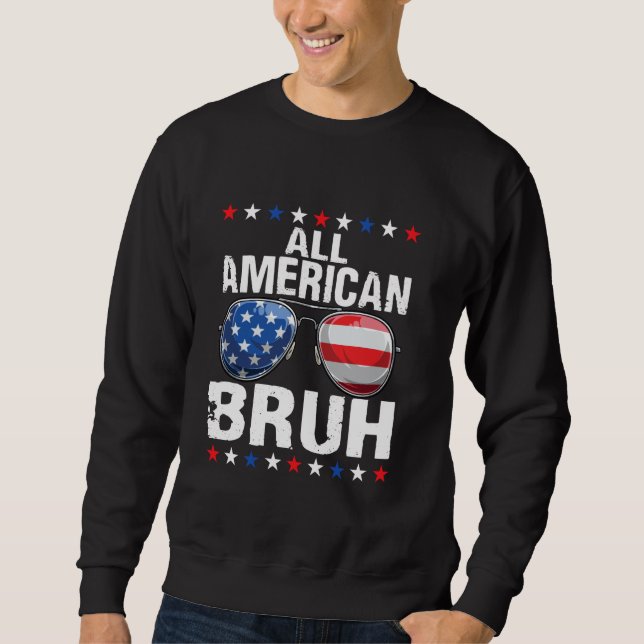 Sweatshirt Drapeau américain 4 juillet Patriotique USA (Devant)