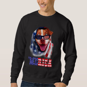 Sweatshirt Drapeau américain 4 juillet Pitbull Papa Chien