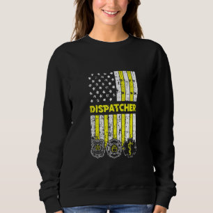 Sweatshirt Drapeau Américain 911 Exploitant Dispatch Er Polic