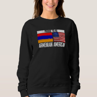 Sweatshirt Drapeau américain arménien fier être américain arm