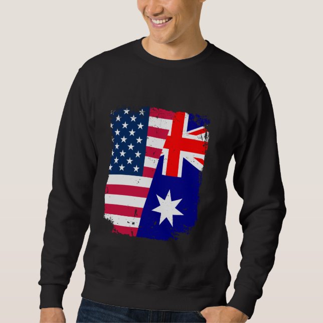 Sweatshirt Drapeau américain AUSTRALIE Amitié Pays Vint (Devant)