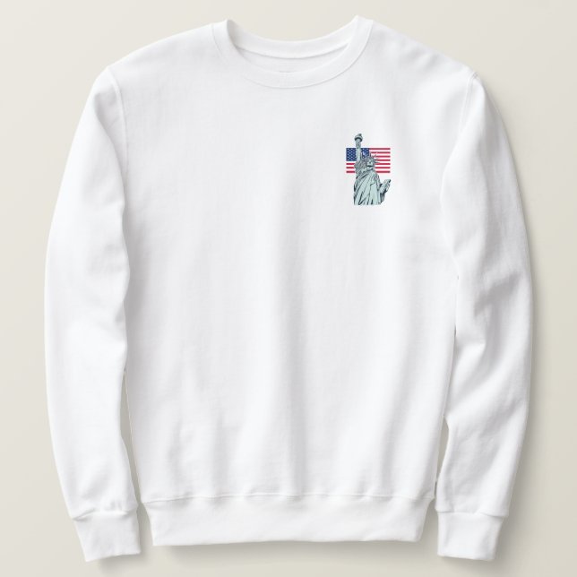 Sweatshirt Drapeau américain avec Lady Liberty (Design devant)
