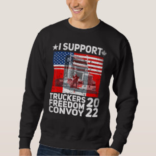 Sweatshirt Drapeau américain Canada Convoi pour la liberté du