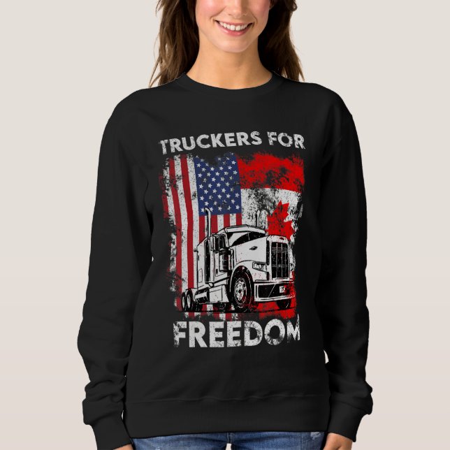 Sweatshirt Drapeau américain Canada Convoi pour la liberté du (Devant)