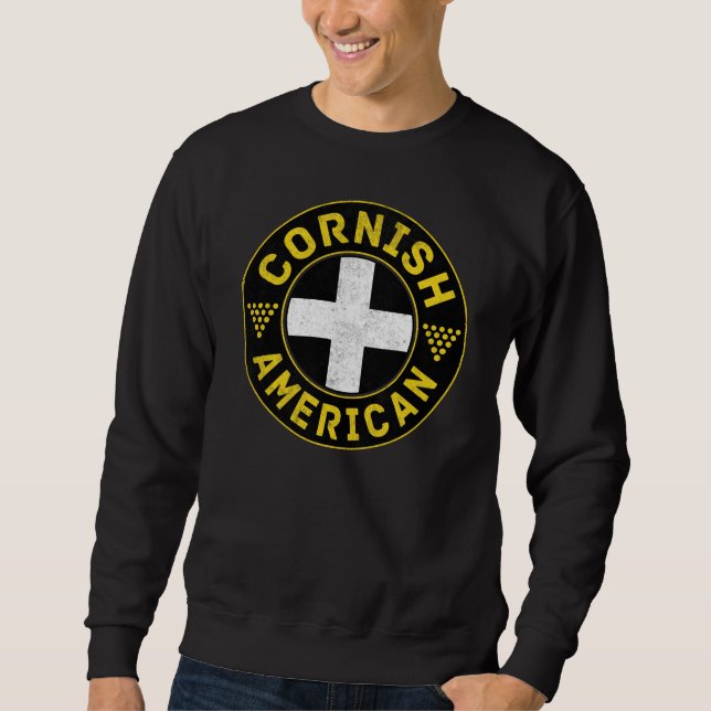 Sweatshirt Drapeau américain de Cornouille (Devant)
