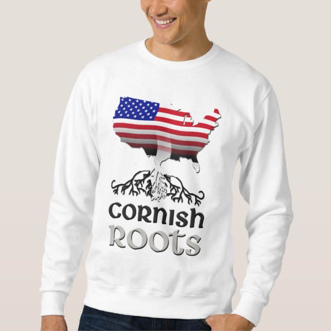 Sweatshirt Drapeau américain de Cornouille (Devant)