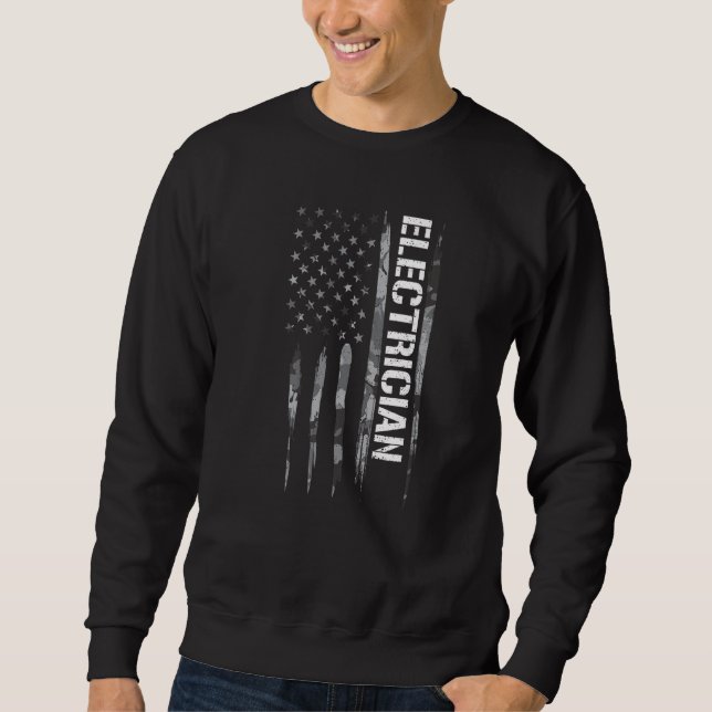 Sweatshirt Drapeau américain de l'électricien (Devant)