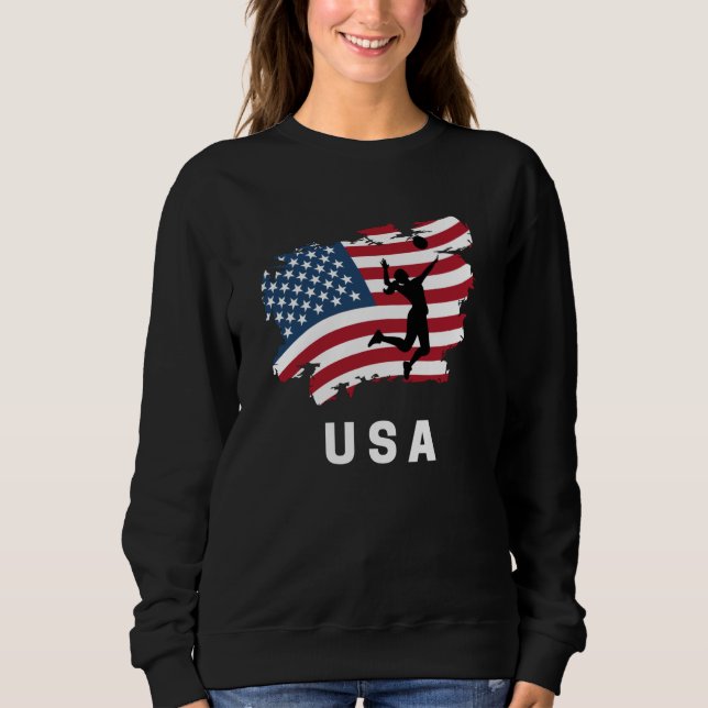 Sweatshirt Drapeau américain de volley-ball (Devant)