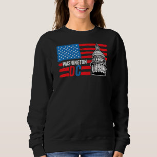 Sweatshirt Drapeau américain de Washington Dc Capitol Hill