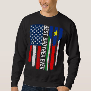 Sweatshirt Drapeau américain drapeau sud-soudanais Meilleur F