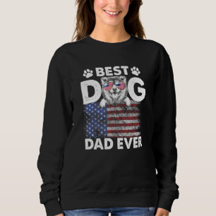 Sweatshirt Drapeau américain du meilleur chien papa jamais Al