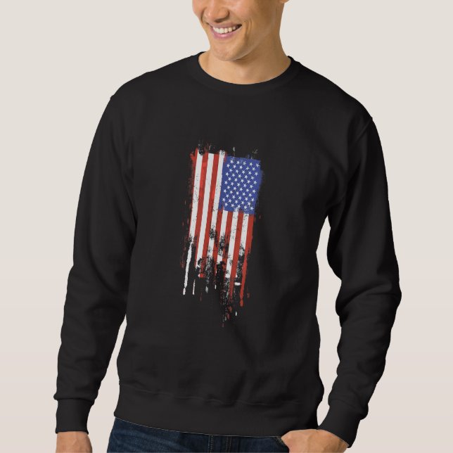 Sweatshirt Drapeau américain en détresse (Devant)