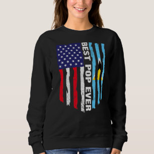 Sweatshirt Drapeau américain et drapeau de Sainte-Lucie meill