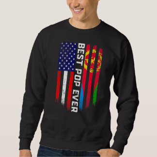 Sweatshirt Drapeau américain et drapeau d'Erythrée meilleur p