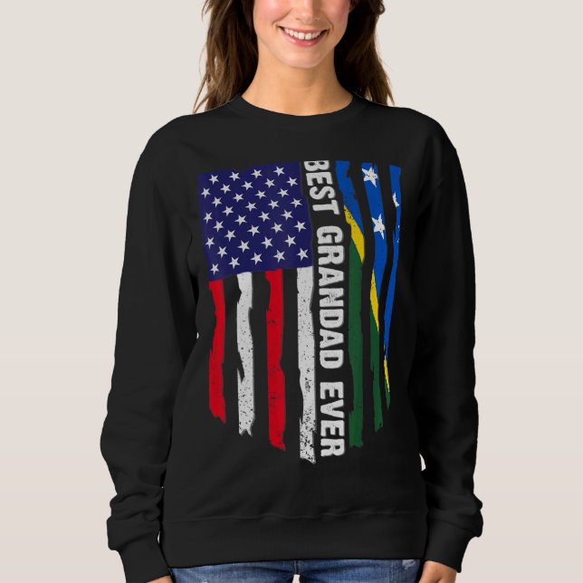 Sweatshirt Drapeau américain et drapeau des Îles Salomon meil (Devant)