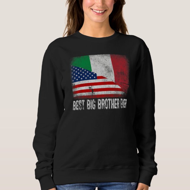 Sweatshirt Drapeau américain et drapeau italien Meilleur Gran (Devant)
